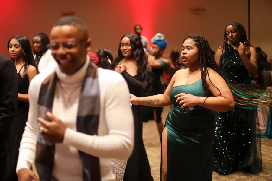 Students enjoy and dance to music at the gala, Feb. 17.