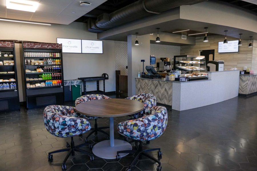 As part of its goal to be used as a place for student interaction, the BAC has a cafe where students can order drinks and snacks, then sit down to chat, Jan. 25.