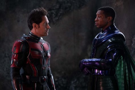 Paul Rudds Scott Lang faces off against Jonathan Majors Kang the Conqueror, 2023. Photo courtesy of Marvel Studios.