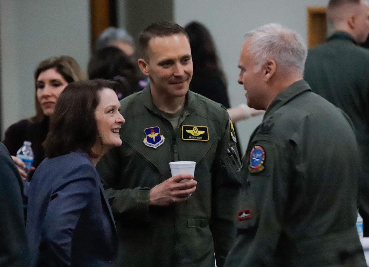 President Haynie, talks to Air Force pilots, March 8.