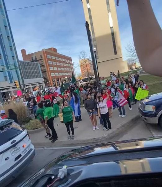 Local community protests immigration in downtown Wichita Falls, Feb. 2. 